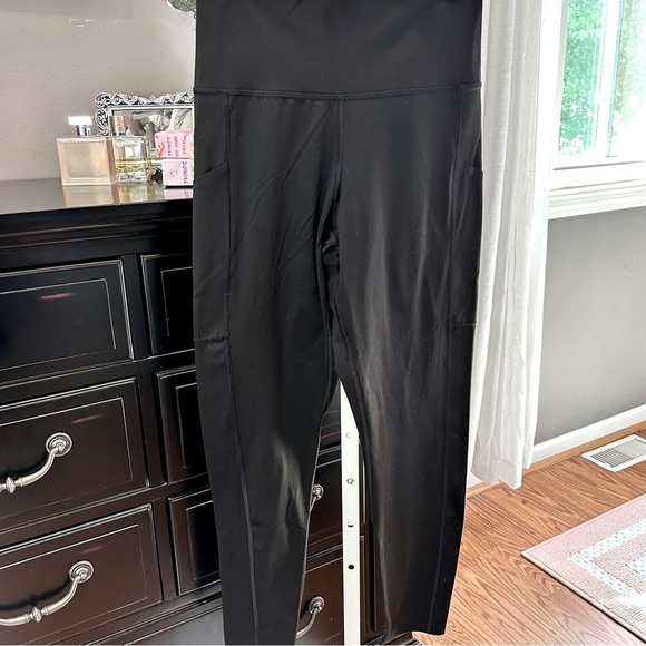 Tommy John Go Anywhere Leggings Black Pocket High-Rise Compression Size L - Picture 3 of 14